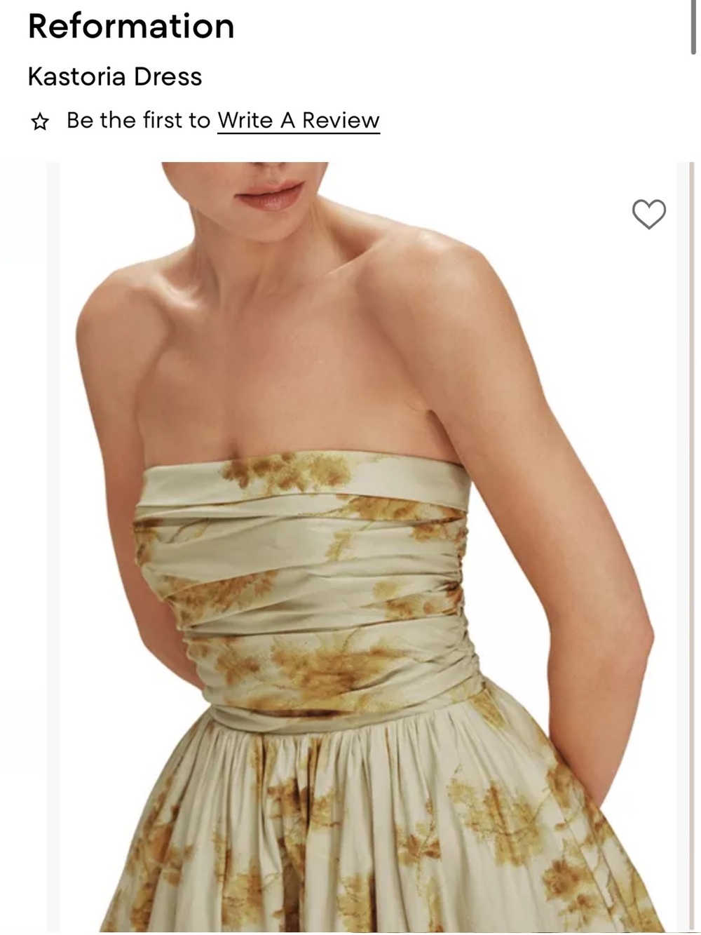 Reformation Kastoria Floral Strap Maxi Dress in Cream and Gold - Picture 2 of 3